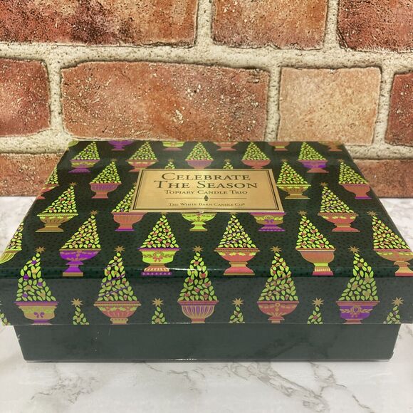 Christmas Topiary Candle Trio by The White Barn Candle Co. Santa Snowman Holiday - Picture 6 of 13